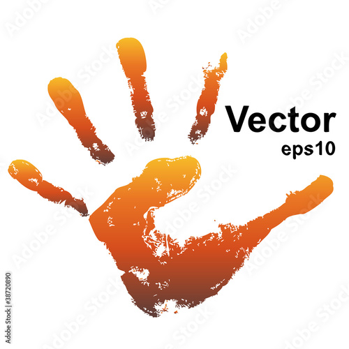 Vector conceptual hand print painted