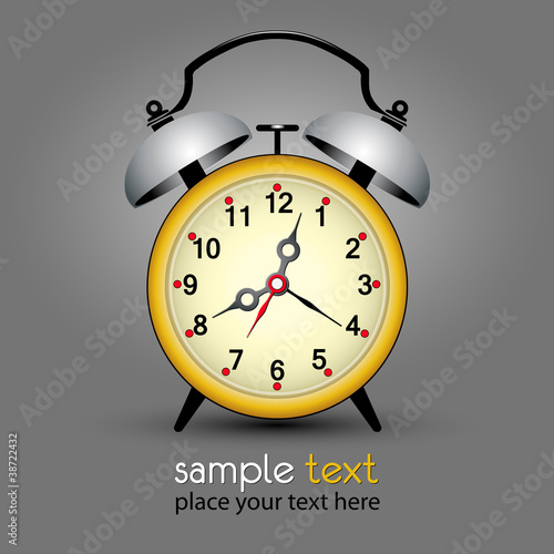 yellow retro ticking clock