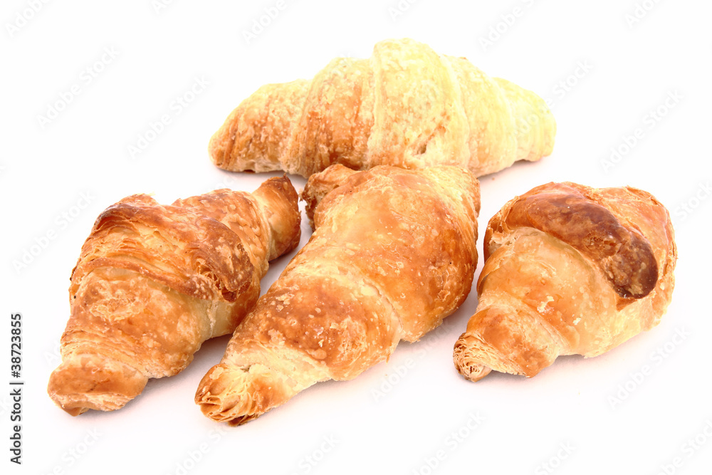 Croissants in a white background