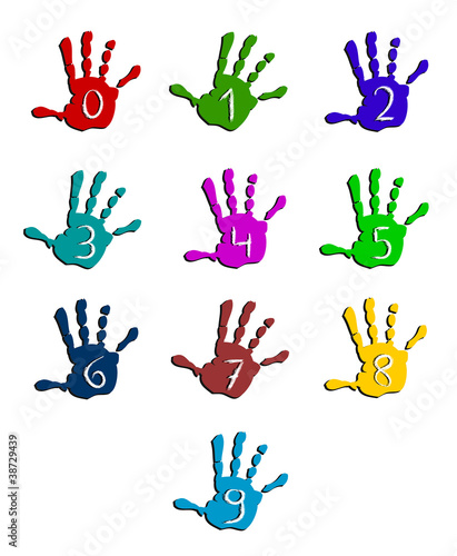Colorful hand numbers © PiXXart Photography