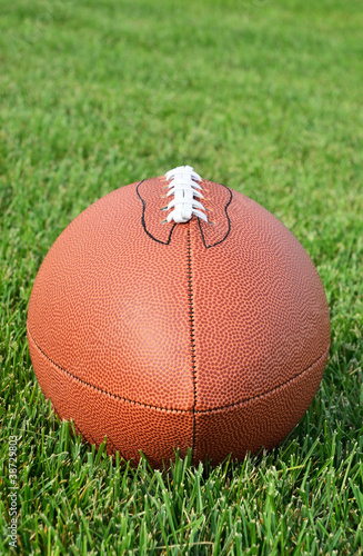 American Football on Grass Field