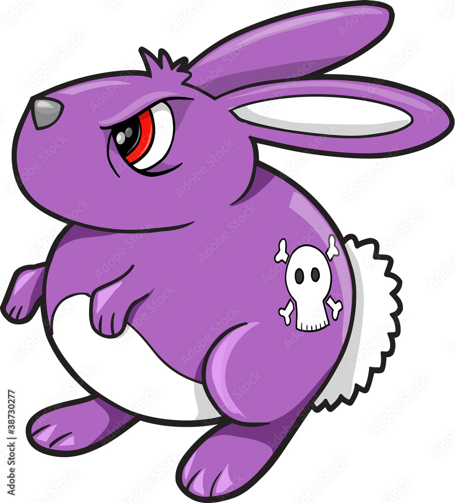 Tough Purple Bunny Rabbit Vector Illustration Art Tough Purple Bunny Rabbit Vector Illustration Art