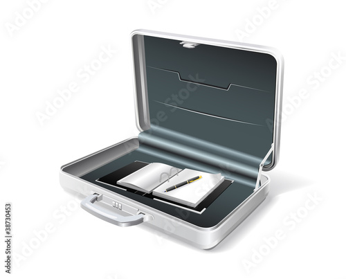 Business case with a folder and pen.