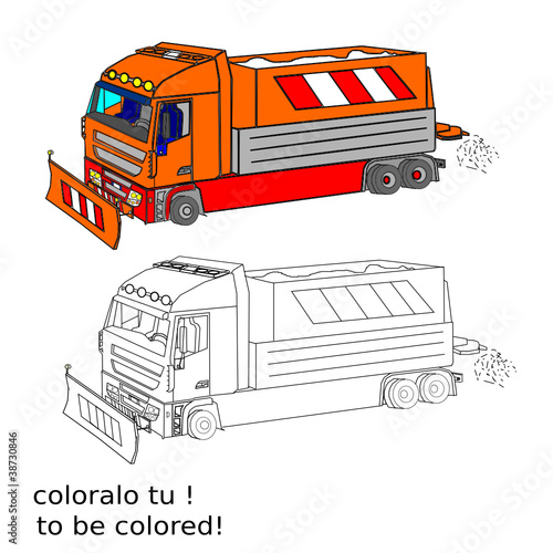 Italian Snowplough for kids / Spazzaneve italiano da colorare
