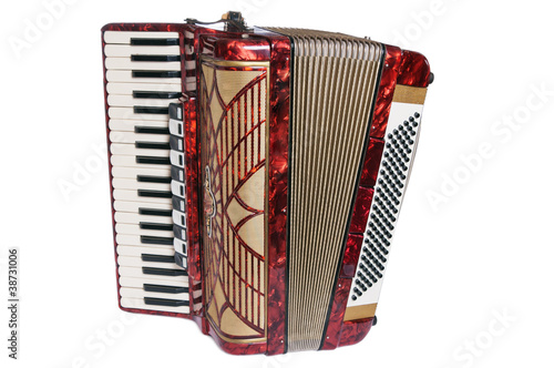 Accordion, it is isolated on white