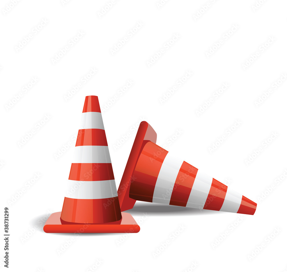 Traffic Cones isolated on white Traffic Cones isolated on white