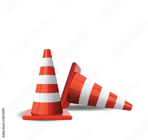 Traffic Cones isolated on white