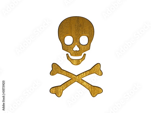 3d golden danger symbol