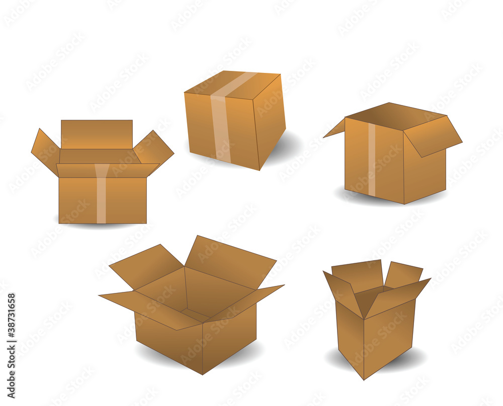 Boxes isolated on white