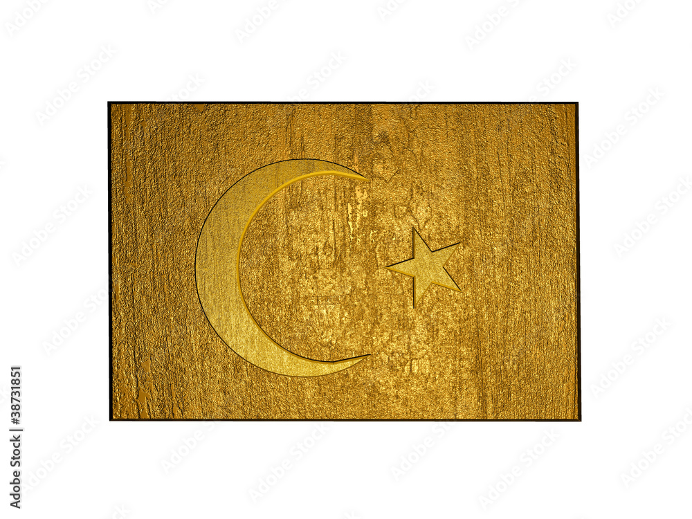 Fototapeta premium 3d golden turkey flag