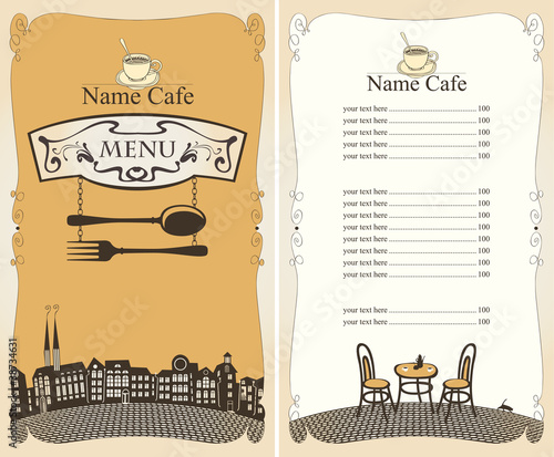 menu for the restaurant city