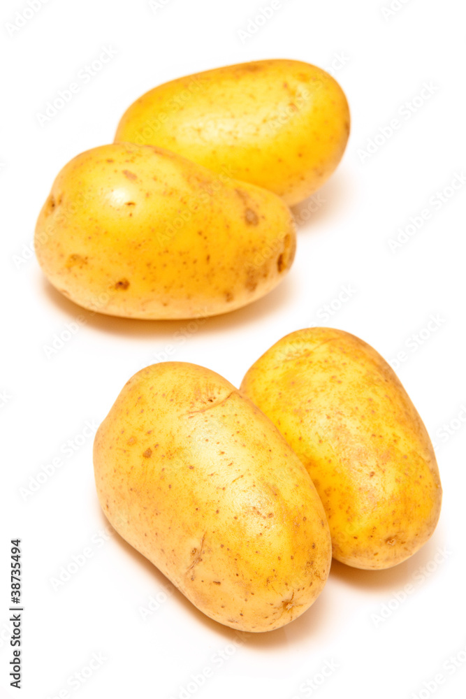 Vivaldi baking potatoes isolated on a white studio background. Vivaldi baking potatoes isolated on a white studio background.