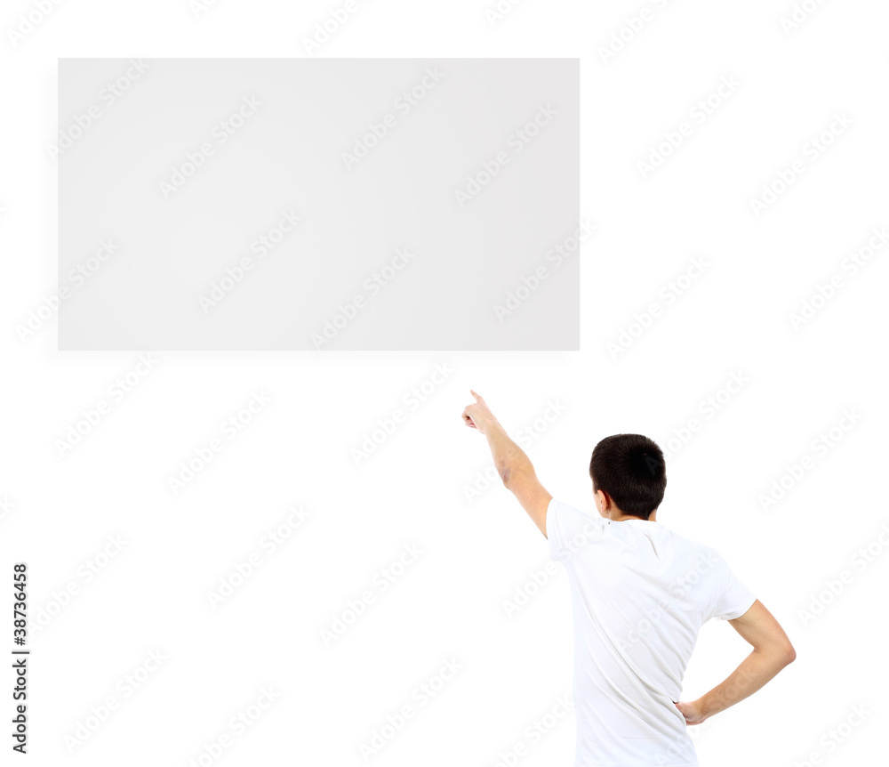 Photo of showing businessman, isolated on white backgroun Photo of showing businessman, isolated on white backgroun