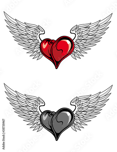 Medieval heart tattoo