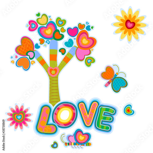 love retro tree