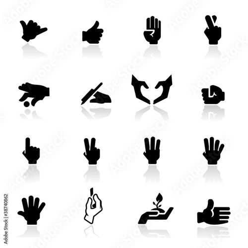 Icons set hands two