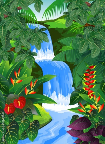 Beautiful tropical forest background