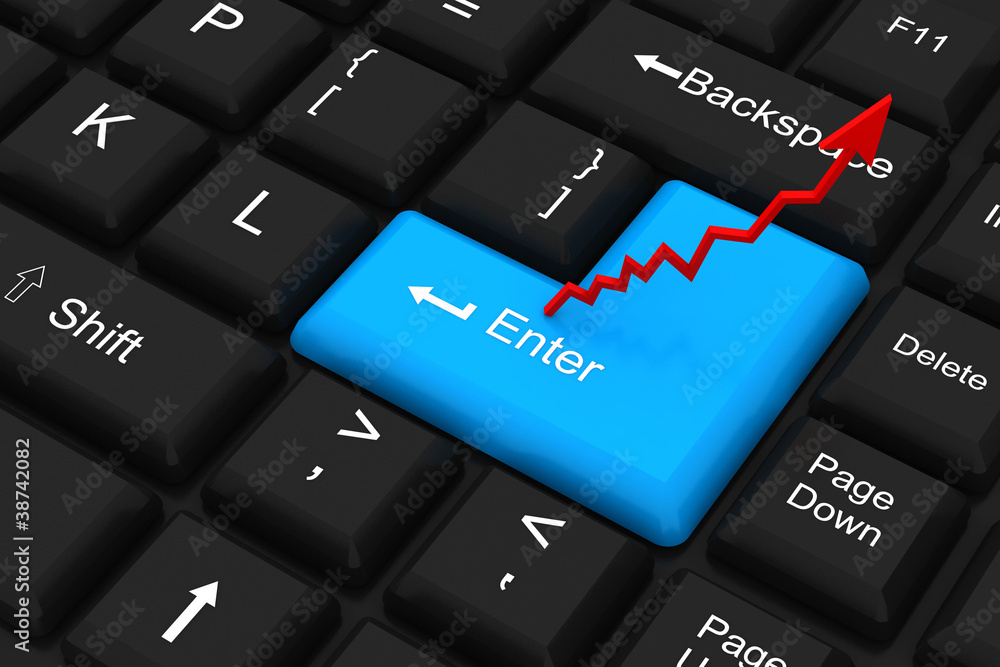 Fototapeta premium Business graph on keyboard