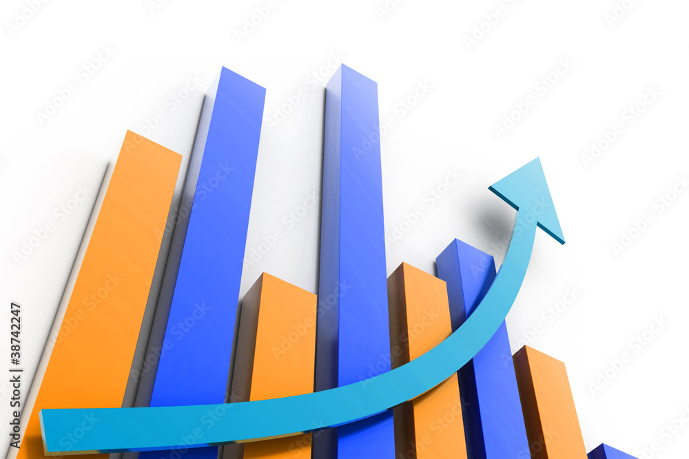 financial business stat and blue arrow financial business stat and blue arrow