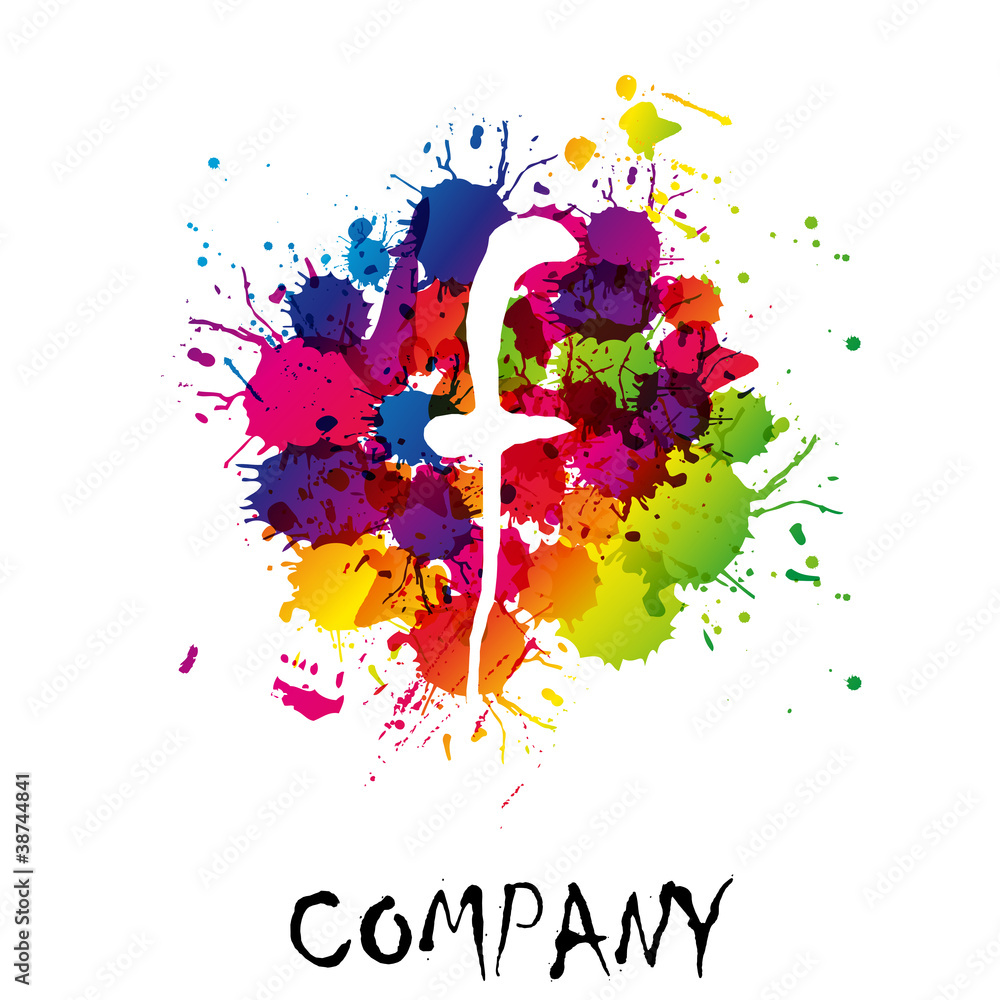 Naklejka premium Splash Logo letter F # Vector