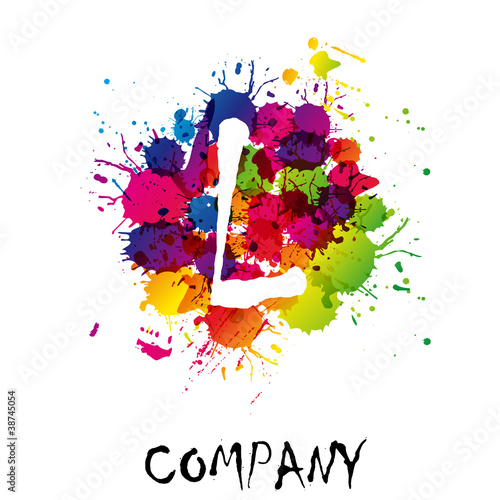 Splash Logo letter L # Vector