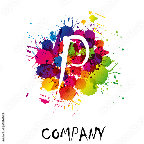 Splash Logo letter P # Vector