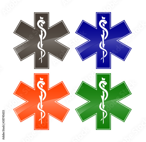 Caducée ambulance couleur