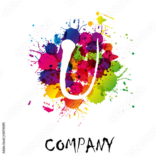 Splash Logo letter U # Vector