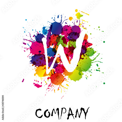 Splash Logo letter W # Vector