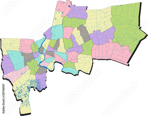 Map of Bangkok of Thailand
