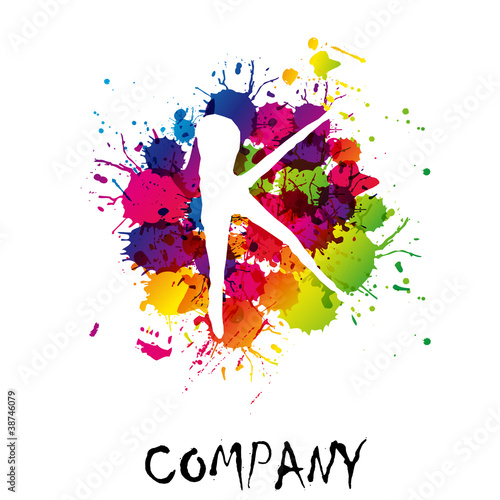 Splash Logo letter K # Vector