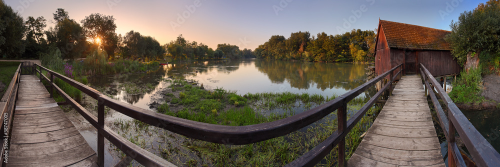 Fototapeta premium Watermill - panoramic view