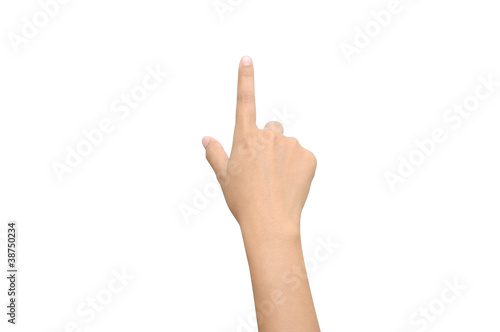 A shot of a hand pointing a finger
