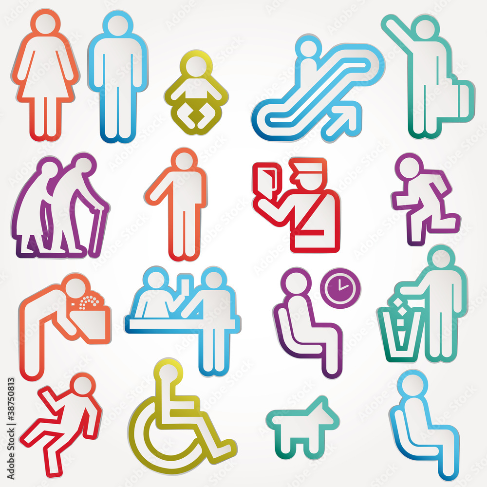 Vector illustration schematic icons sign symbol pictogram Vector illustration schematic icons sign symbol pictogram