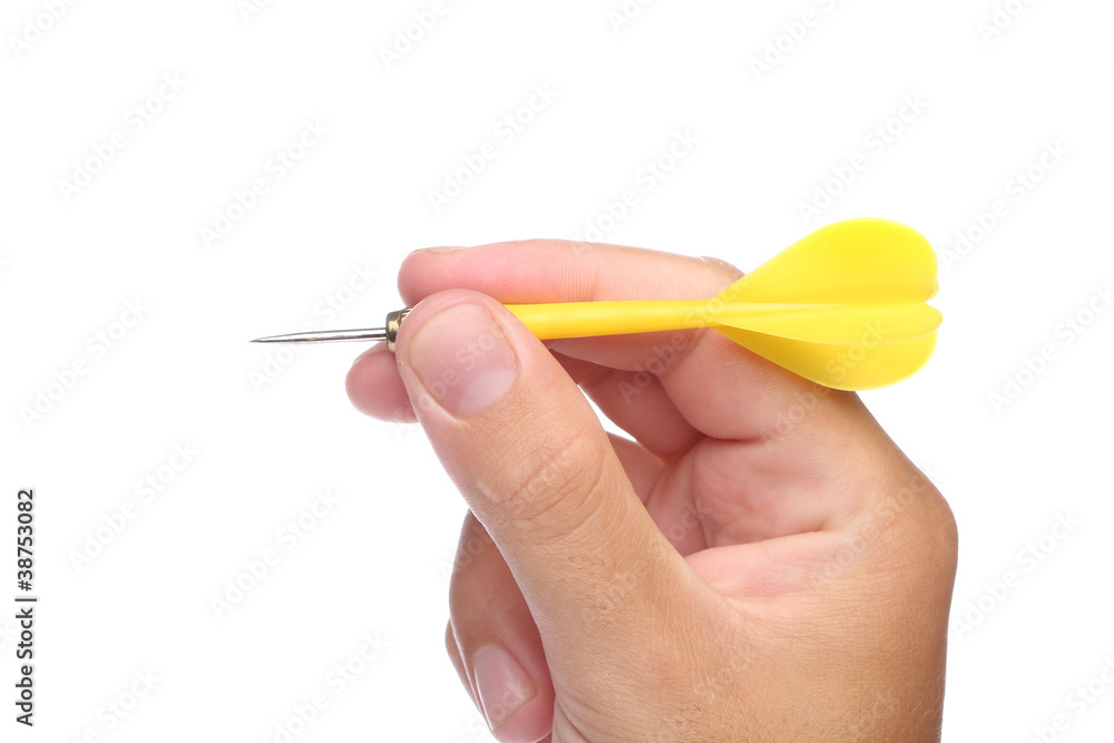 Hand throwing a dart Hand throwing a dart