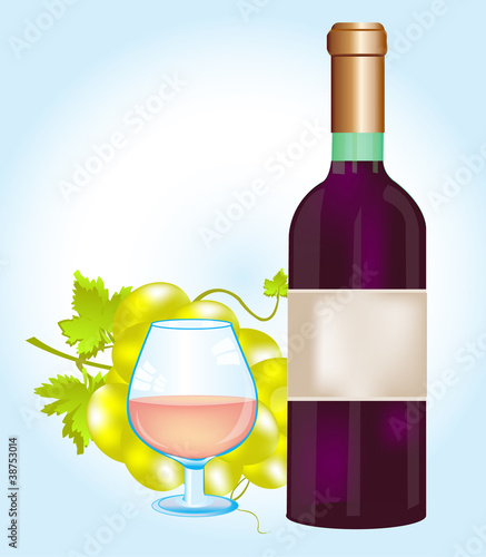 Bottle blame and grape