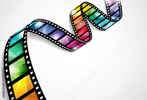 EPS10 vector design with a bright and colorful film strip