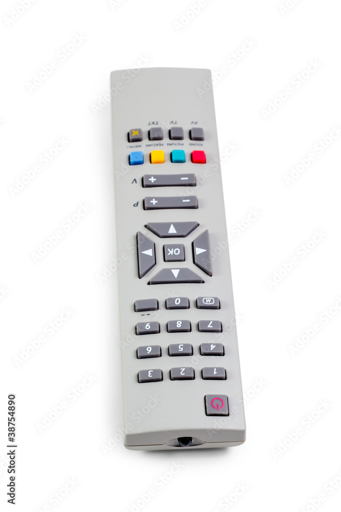 tv remote control silver isolated on white background tv remote control silver isolated on white background