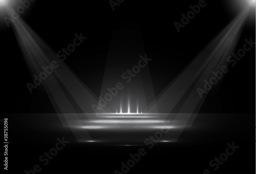 scene with the light on a dark background