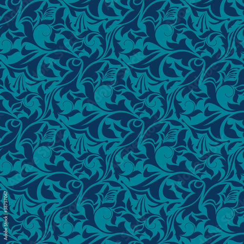 Blue seamless wallpaper pattern
