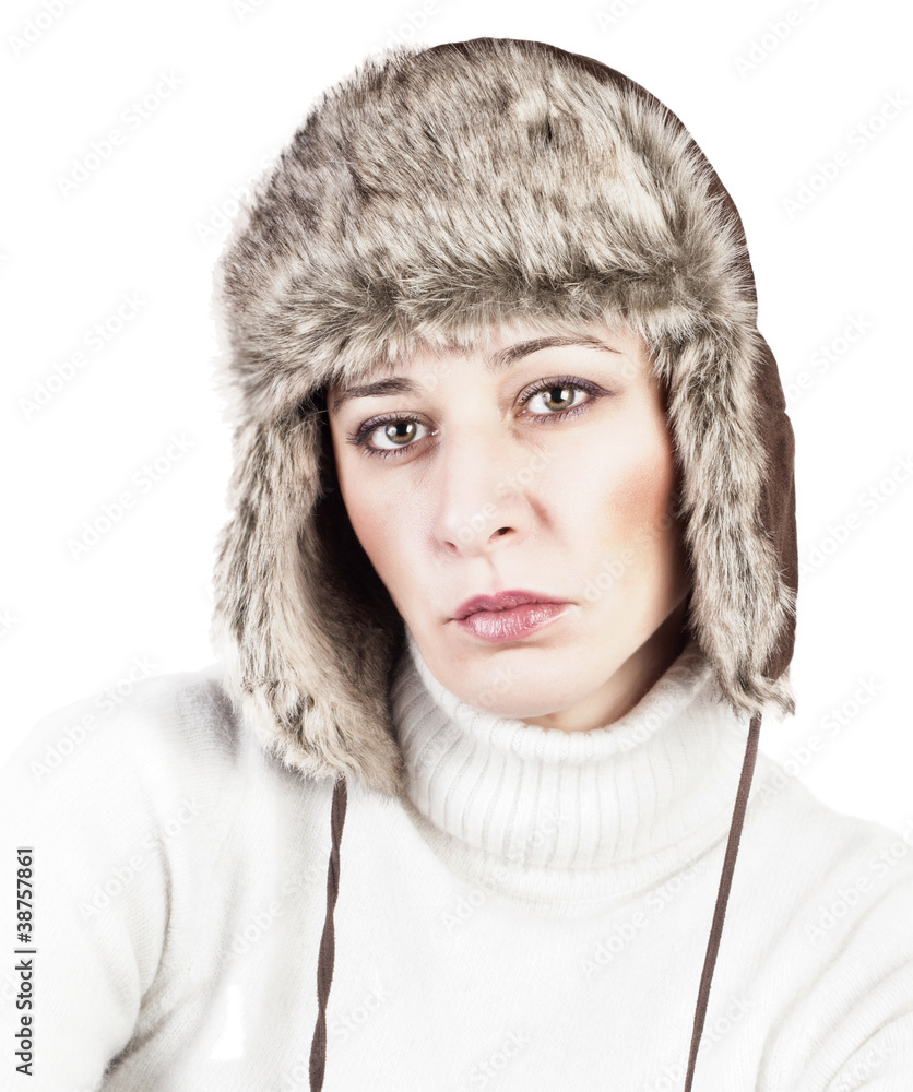 Beautiful Woman wearing Fur Hat Beautiful Woman wearing Fur Hat