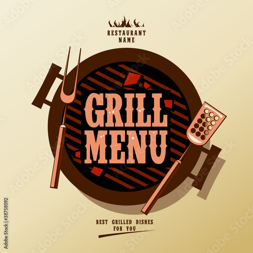 Grill Menu Card Design template