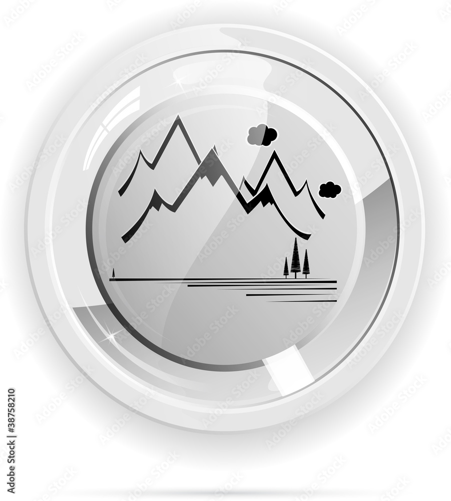 mountain ecological button vector format mountain ecological button vector format