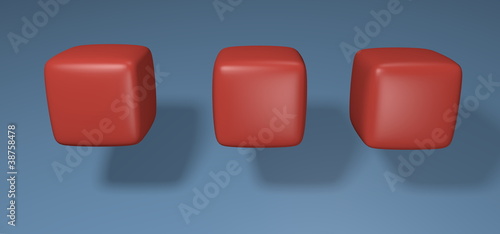 Red 3D-Cubes