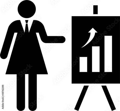 Businesswoman explaining graphic