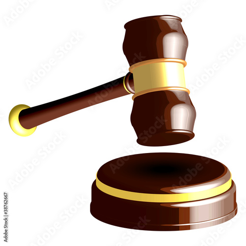 wooden gavel vector