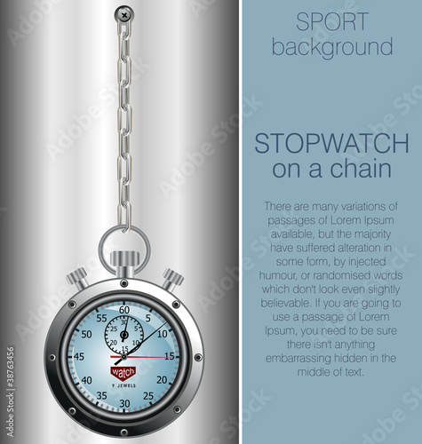 stopwatch on grey and blue gradient background