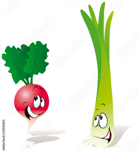 radish and green onion