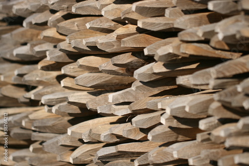Monticule de pieux en bois