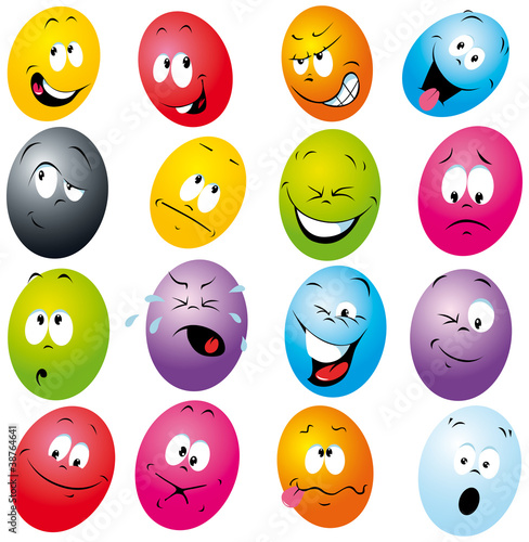 cartoon eggs with many expressions